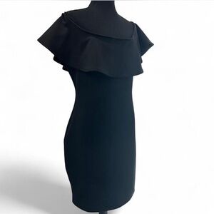 Guess Black Off-Shoulder Midi Dress